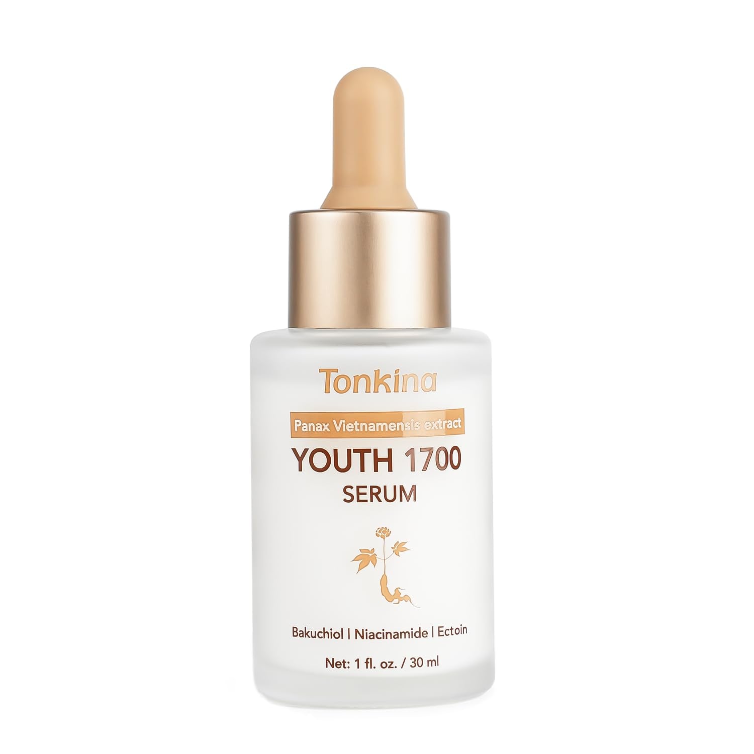 Youth 1700 Anti-Aging Serum, Hydrating Face Serum with Vietnamese Ginseng, Bakuchiol, Niacinamide & Hyaluronic Acid, Reduces Wrinkles, Brightens Skin, Smooths Fine Lines, 1 fl. oz