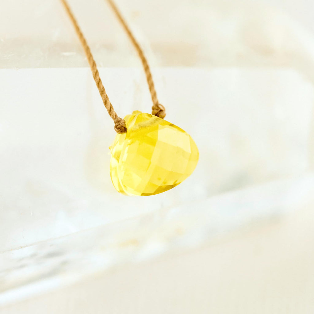 SoulKu Crystal Necklace, Handmade Healing Crystal Jewelry, Inspirational Jewelry For Women, 9x9 mm Cut Glass Crystal, Lobster Clasp and Extender with 16" Nylon Cord