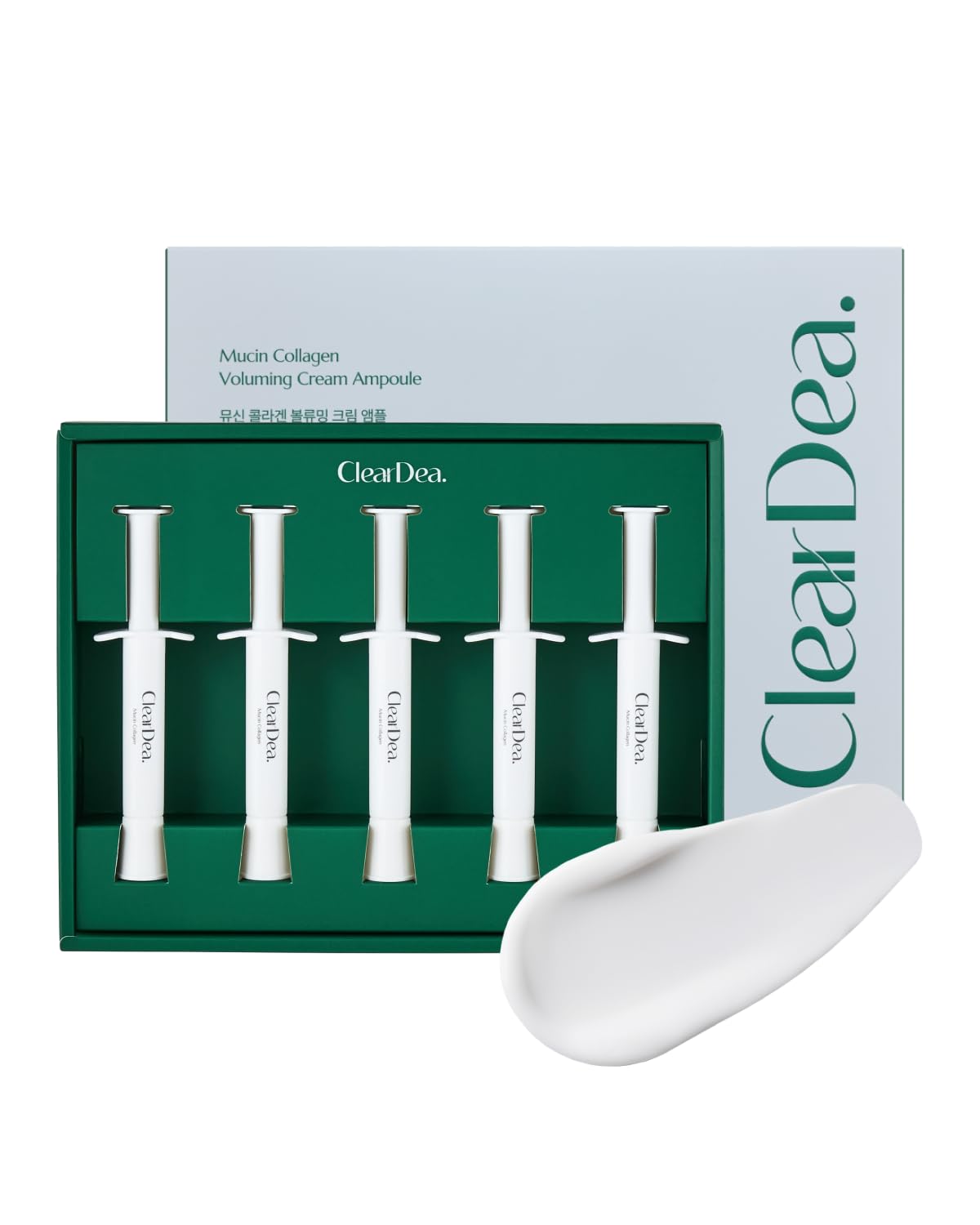 Mucin Collagen Cream Ampoule for face – Collagen-Powered Hydrating & Firming Skincare, Non-Greasy, Revitalizing Serum Glass Skin Korean Beauty for All Skin Types, 4ml x 5