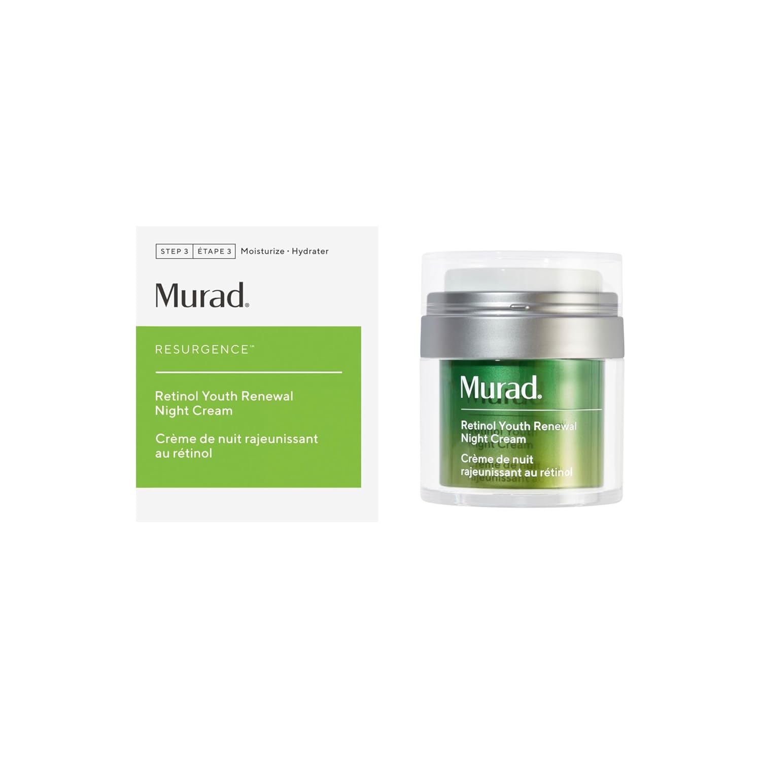 Murad Retinol Youth Renewal Night Cream - Anti-Aging Moisturizer with Retinol Tri-Active Technology and Niacinamide Gently Fights Wrinkles and Fine Lines, Boosts Radiance and Firms Skin - 1.7 Fl Oz