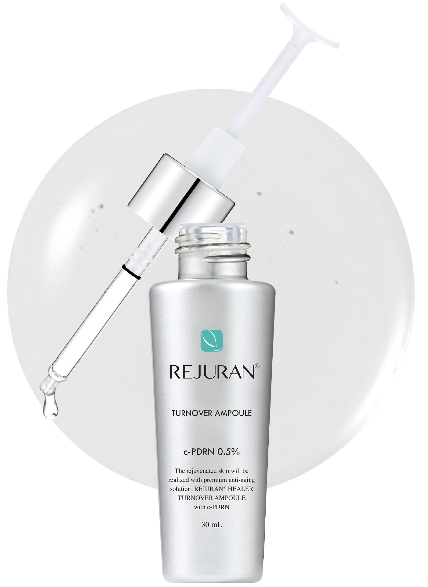 REJURAN® Turnover Ampoule, c-PDRN® – Original Salmon DNA PDRN Face Serum for Firming, Hydrating, Radiant Glass Skin with Visible Anti-Aging Results. Korean Skin Care, Clinically Developed (1.01 fl oz)