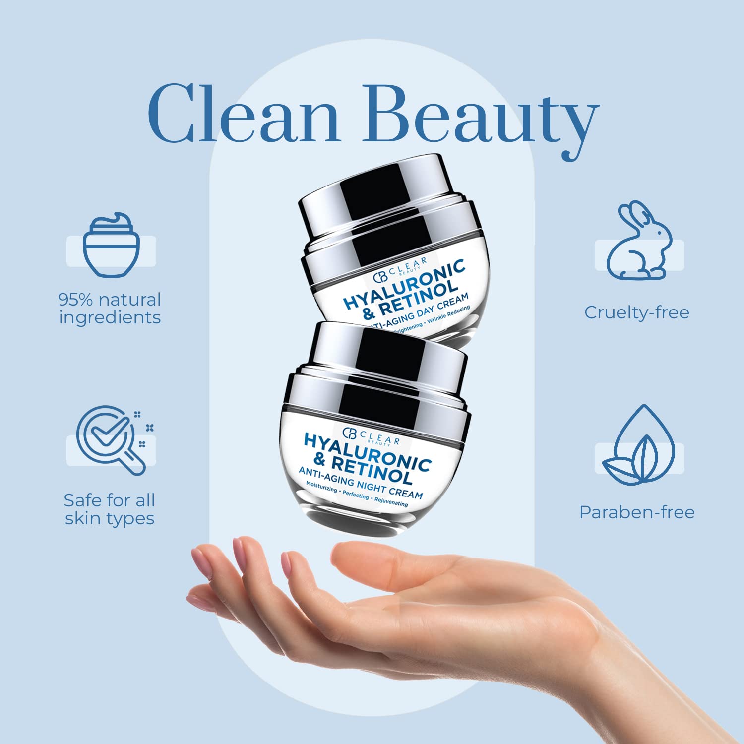 Vitamin C & Collagen Day/Night Moisturizer - Dermatologist Tested, Restores & Brightens Skin Tone, Hydrating & Firming, Anti-Aging Cream, Cruelty Free Korean Skin Care - 2 Pack