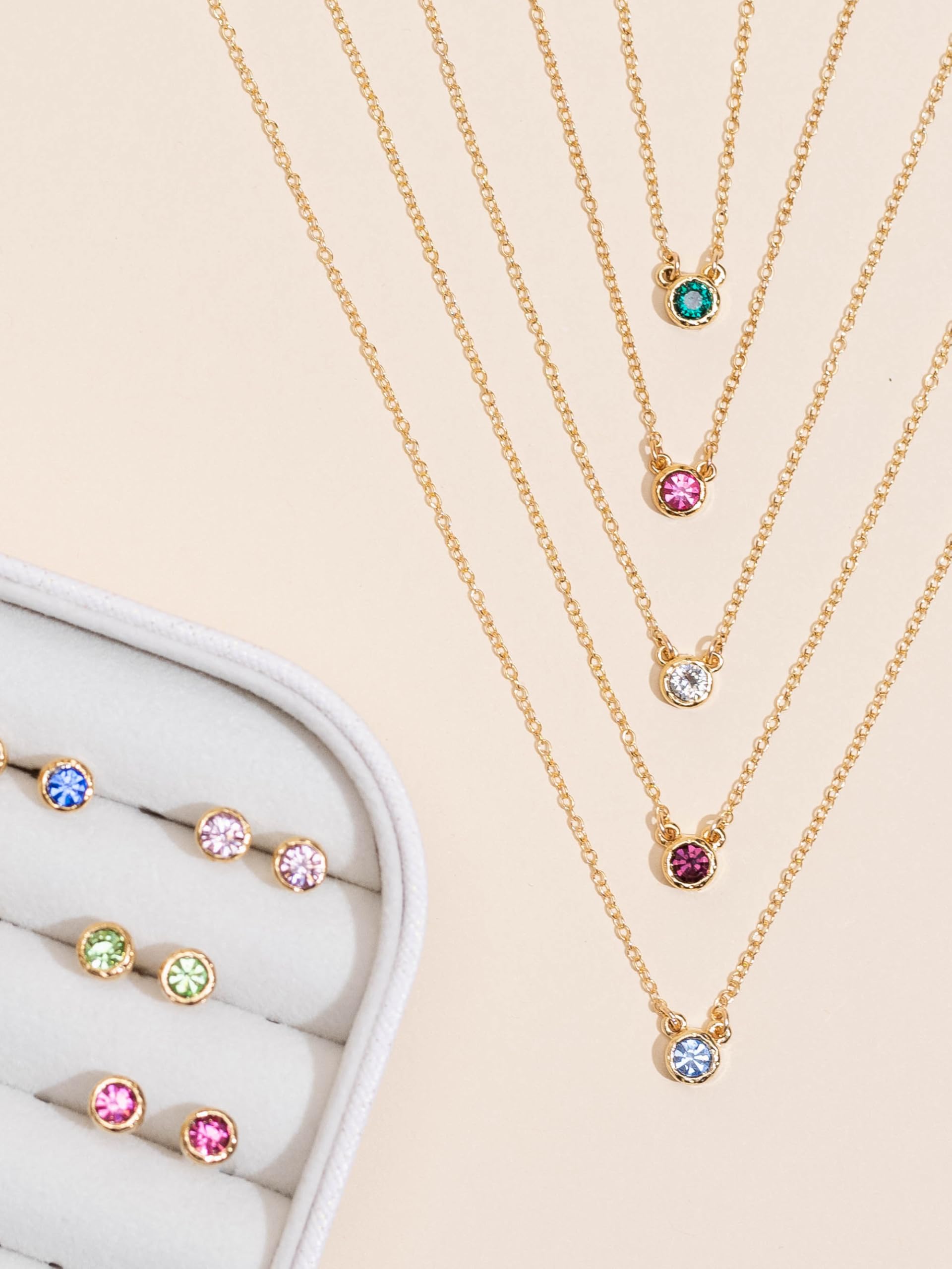 Birthstone Necklace (April (Crystal))