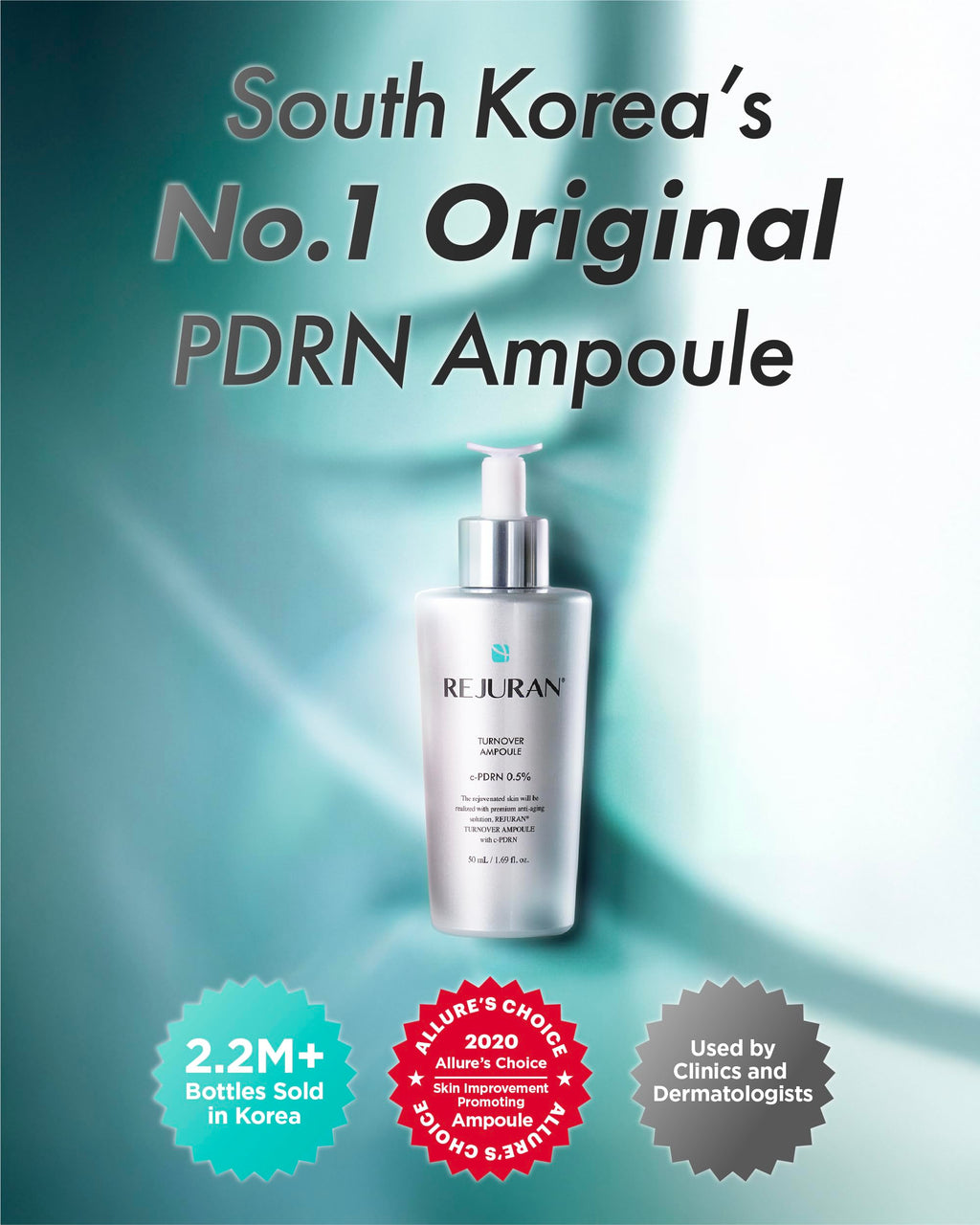 REJURAN® Turnover Ampoule, c-PDRN® – Original Salmon DNA PDRN Face Serum for Firming, Hydrating, Radiant Glass Skin with Visible Anti-Aging Results. Korean Skin Care, Clinically Developed (1.01 fl oz)