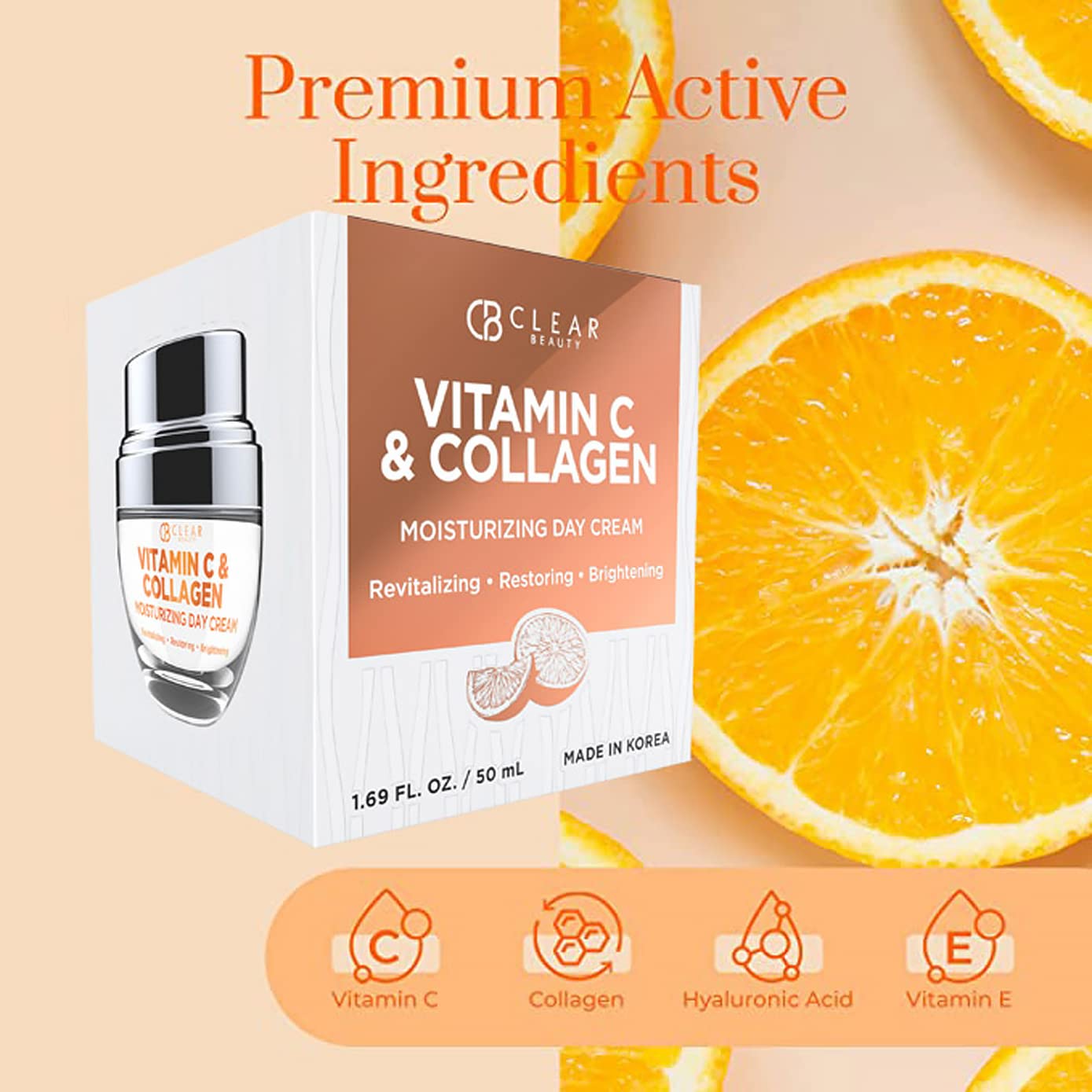 Vitamin C & Collagen Day/Night Moisturizer - Dermatologist Tested, Restores & Brightens Skin Tone, Hydrating & Firming, Anti-Aging Cream, Cruelty Free Korean Skin Care - 2 Pack