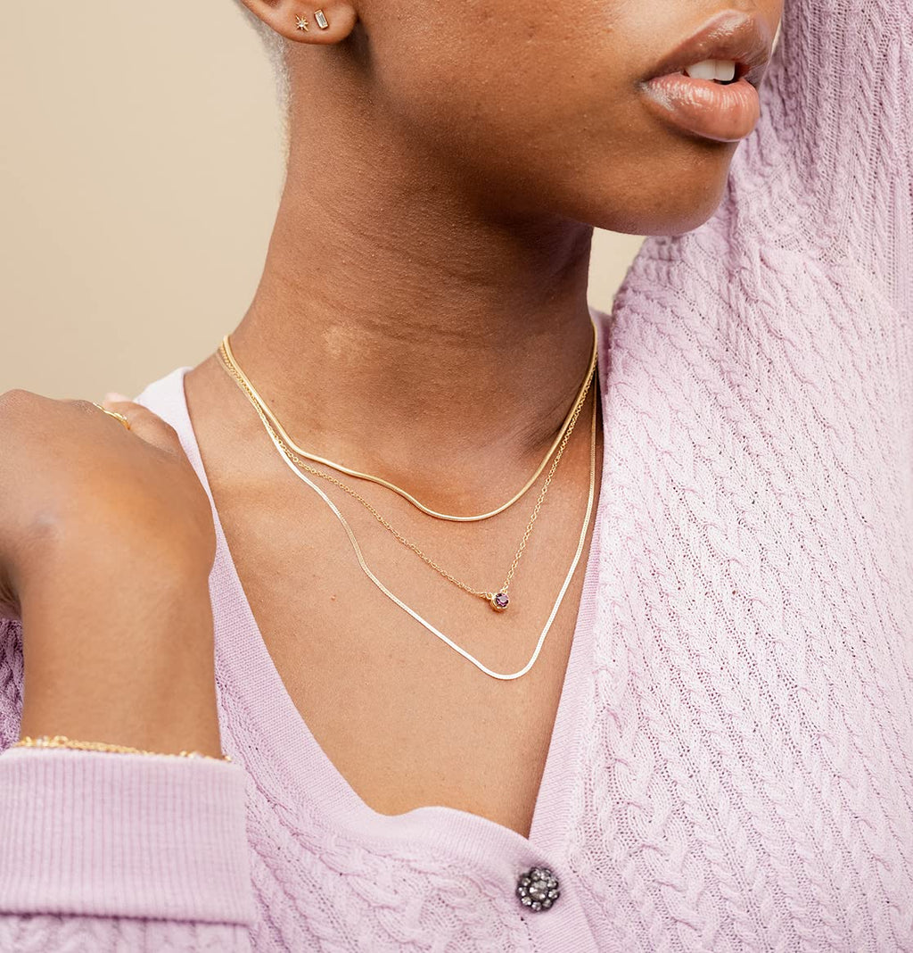 Birthstone Necklace (April (Crystal))