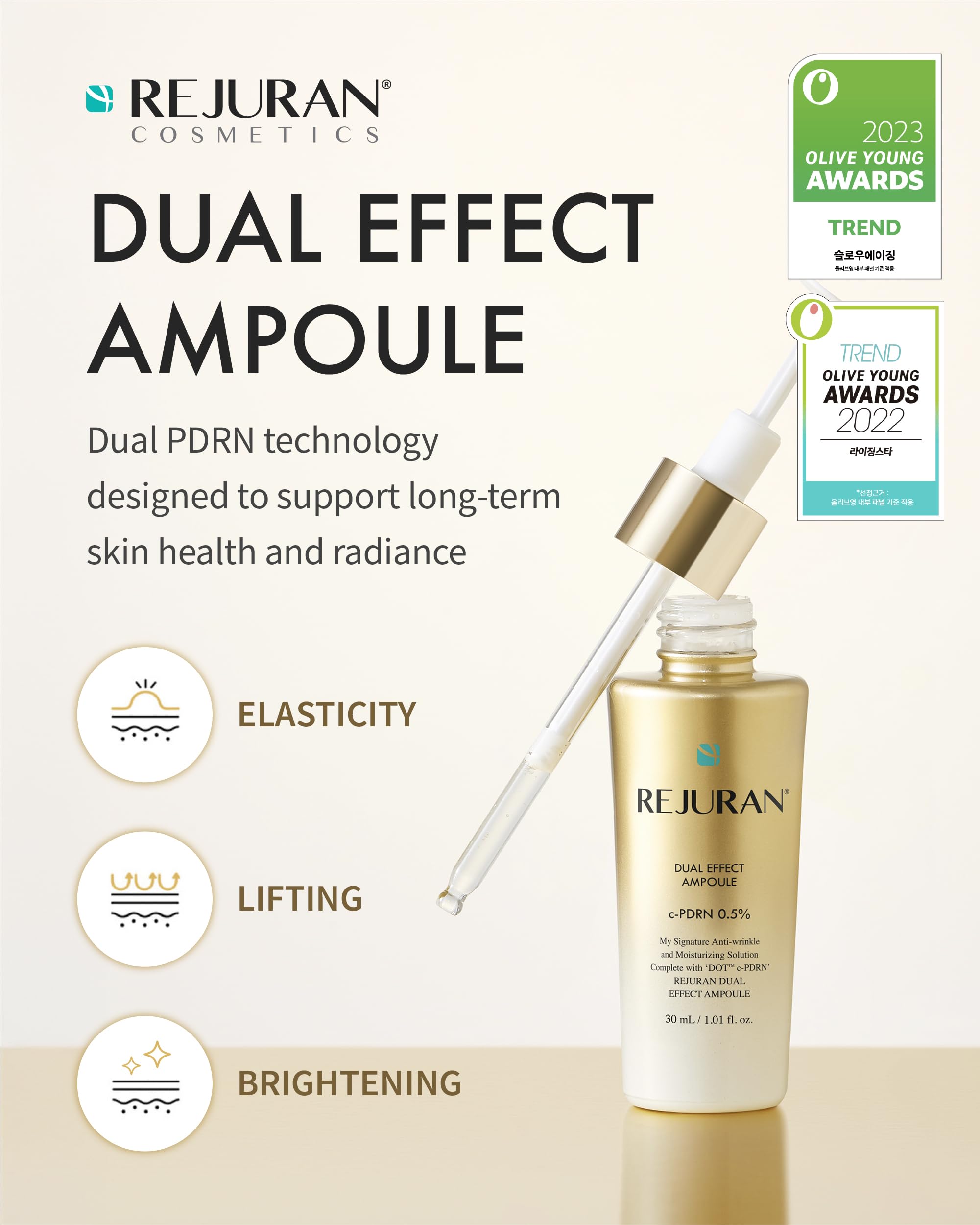 REJURAN® Turnover Ampoule, c-PDRN® – Original Salmon DNA PDRN Face Serum for Firming, Hydrating, Radiant Glass Skin with Visible Anti-Aging Results. Korean Skin Care, Clinically Developed (1.01 fl oz)