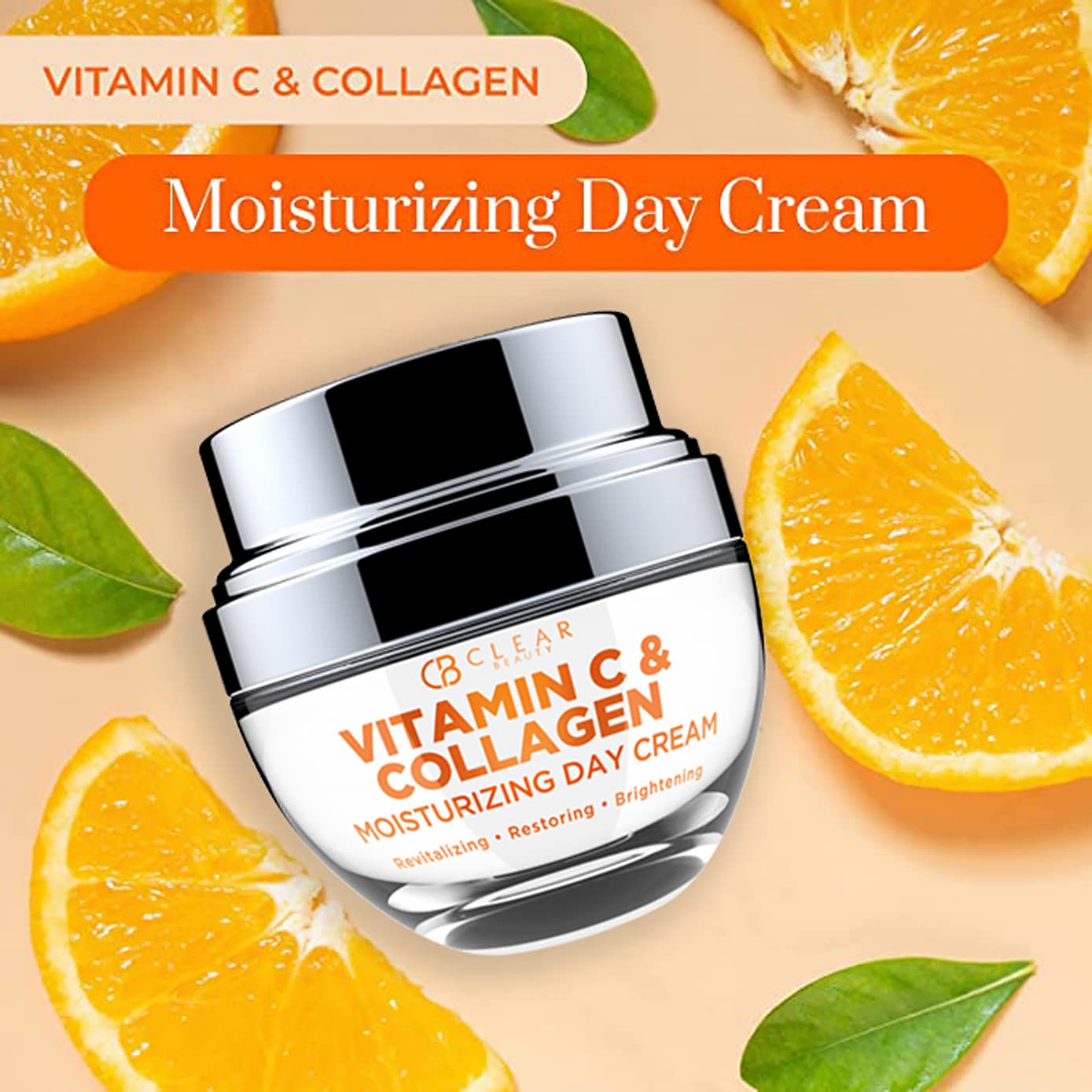 Vitamin C & Collagen Day/Night Moisturizer - Dermatologist Tested, Restores & Brightens Skin Tone, Hydrating & Firming, Anti-Aging Cream, Cruelty Free Korean Skin Care - 2 Pack