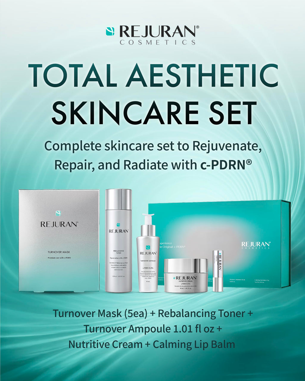 REJURAN® Turnover Ampoule, c-PDRN® – Original Salmon DNA PDRN Face Serum for Firming, Hydrating, Radiant Glass Skin with Visible Anti-Aging Results. Korean Skin Care, Clinically Developed (1.01 fl oz)