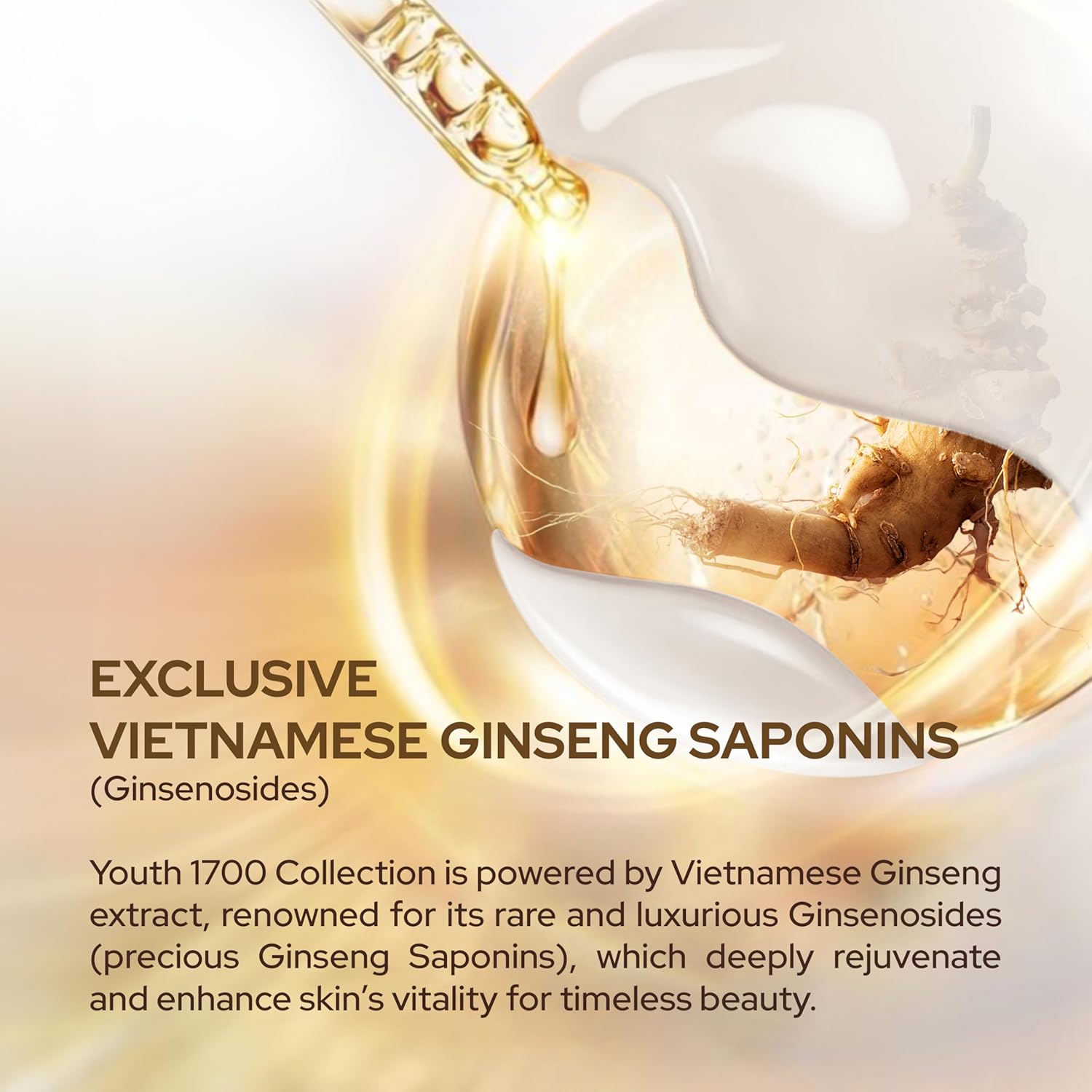 Youth 1700 Anti-Aging Serum, Hydrating Face Serum with Vietnamese Ginseng, Bakuchiol, Niacinamide & Hyaluronic Acid, Reduces Wrinkles, Brightens Skin, Smooths Fine Lines, 1 fl. oz