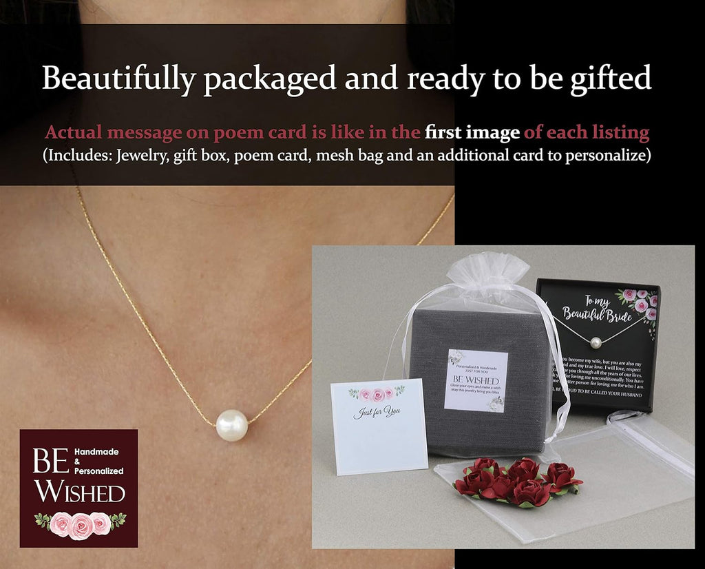 Personalized Inspirational Gifts, Strength and Hope Single Pearl Necklace with Meaningful Message, 14K Rose or Yellow Gold Filled or Sterling Silver